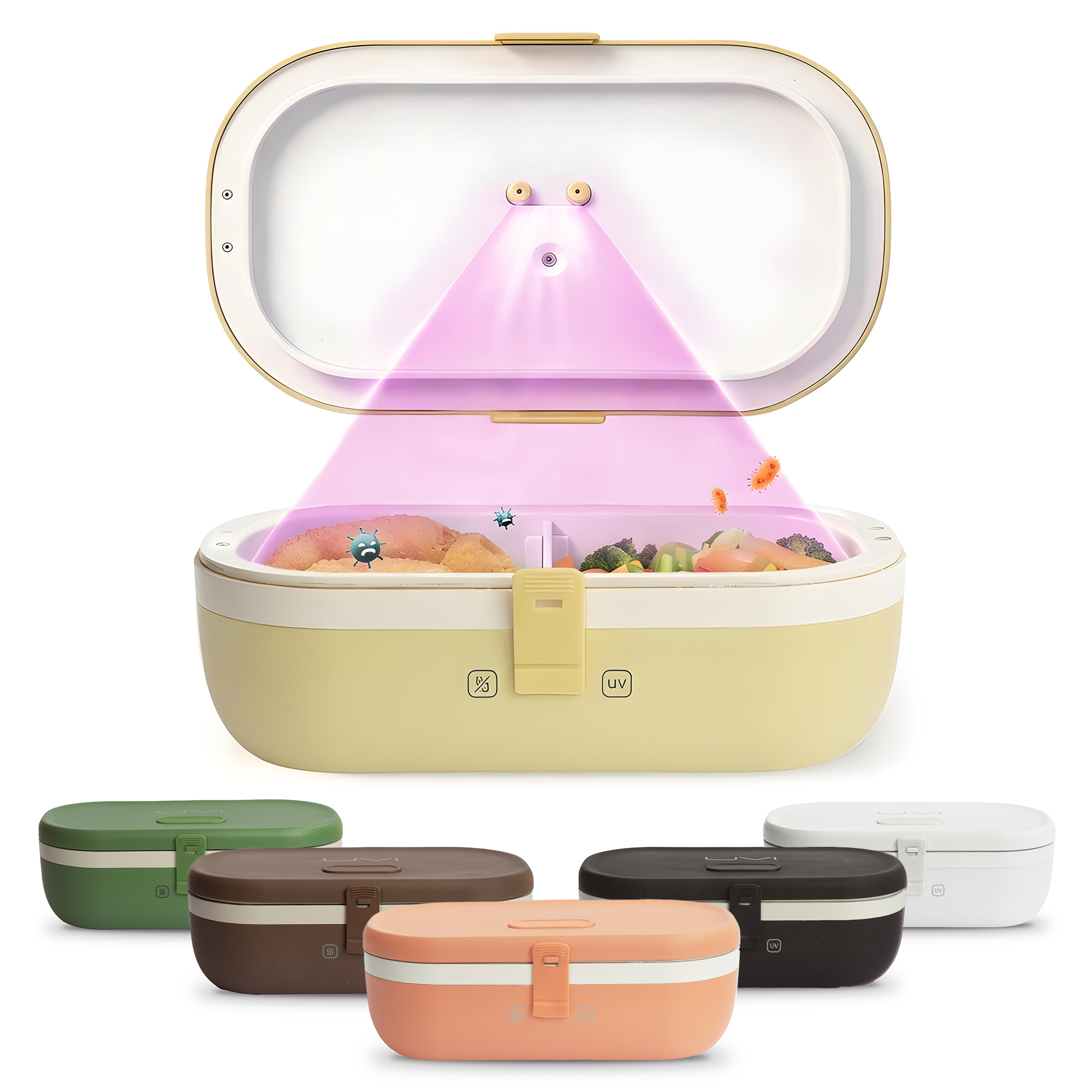 UVI Plus – SELF-HEATING LUNCH BOX WITH USB-C CORD AND UV LIGHT SANITIZER - Sunshine