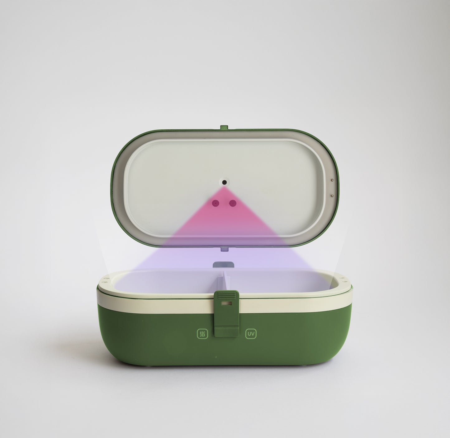 UVI Plus – SELF-HEATING LUNCH BOX WITH USB-C CORD AND UV LIGHT SANITIZER - Green Pea