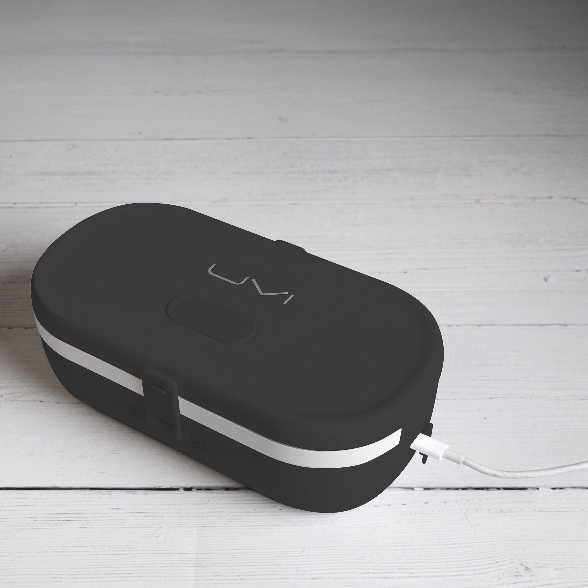 UVI Plus – SELF-HEATING LUNCH BOX WITH USB-C CORD AND UV LIGHT SANITIZER - Charcoal
