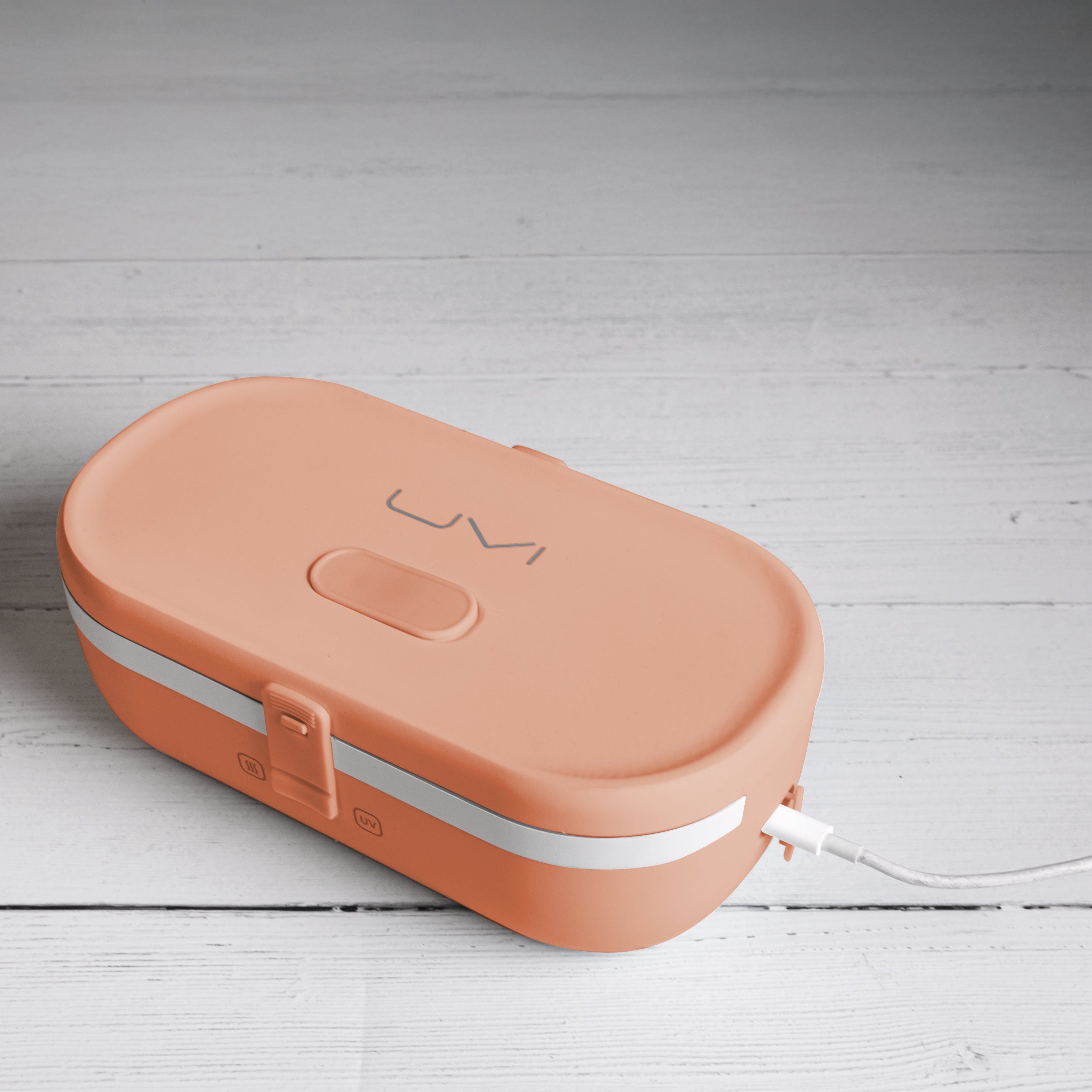 UVI Plus – SELF-HEATING LUNCH BOX WITH USB-C CORD AND UV LIGHT SANITIZER - Salmon