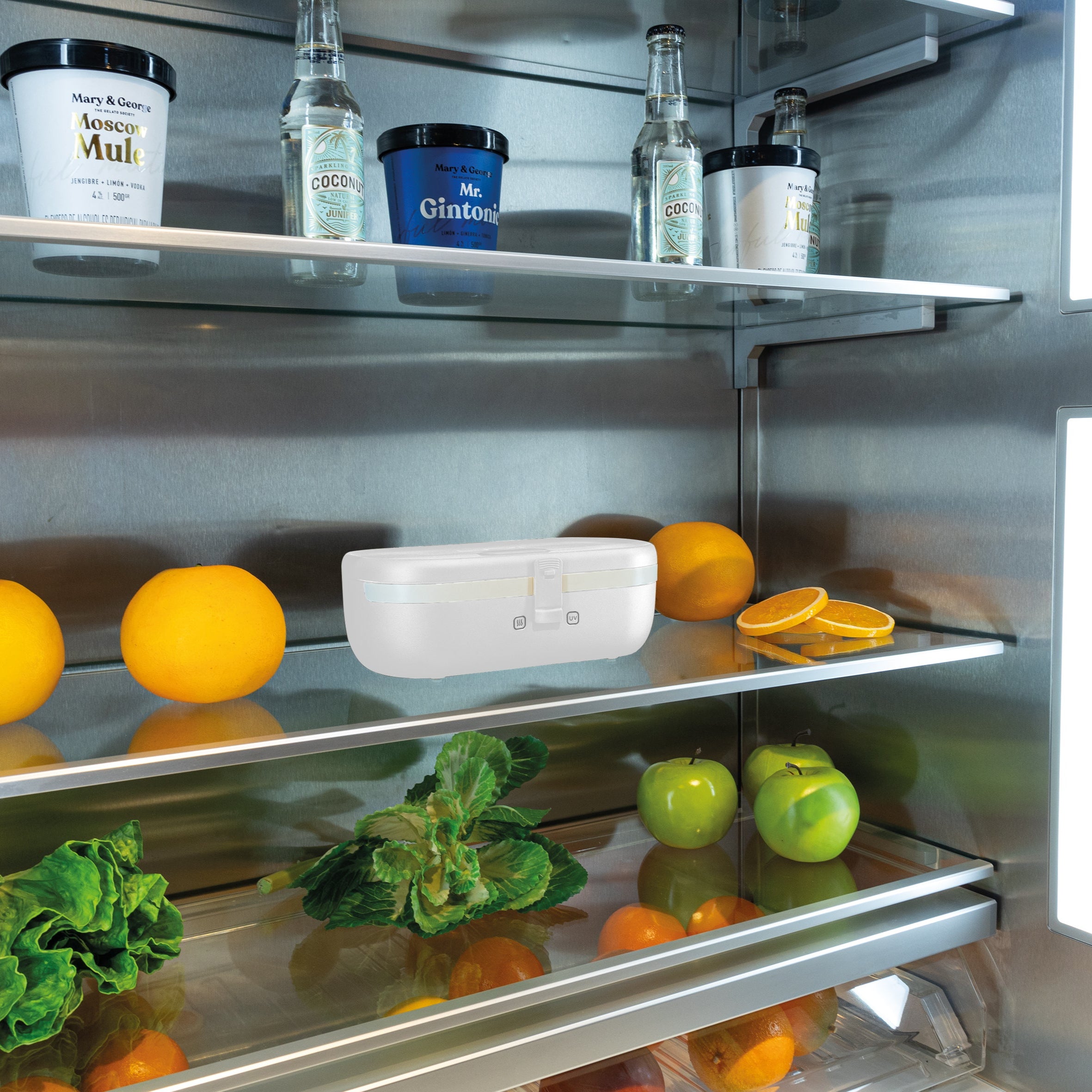 UVI Plus – SELF-HEATING LUNCH BOX WITH USB-C CORD AND UV LIGHT SANITIZER - Pearl