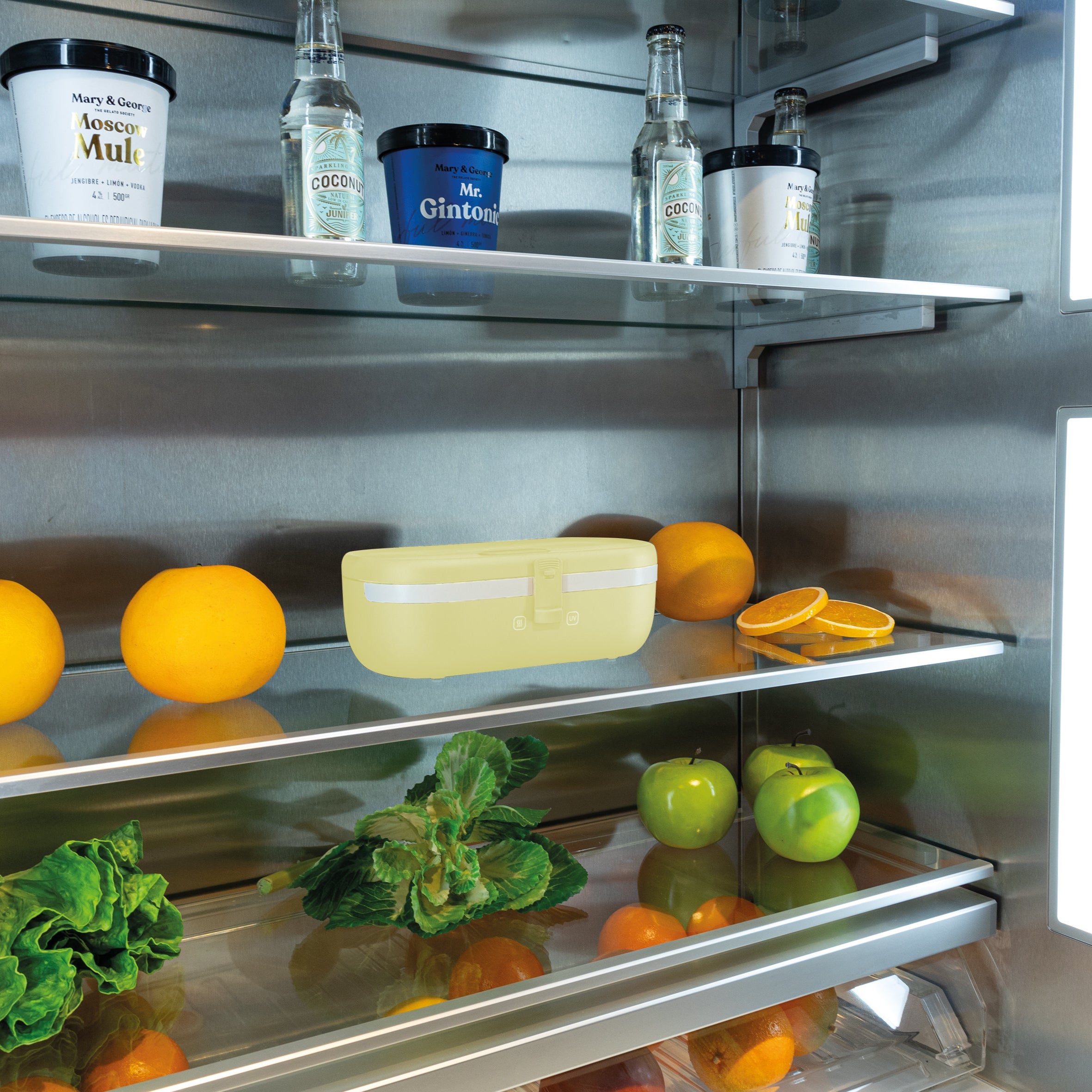 UVI Plus – SELF-HEATING LUNCH BOX WITH USB-C CORD AND UV LIGHT SANITIZER - Sunshine