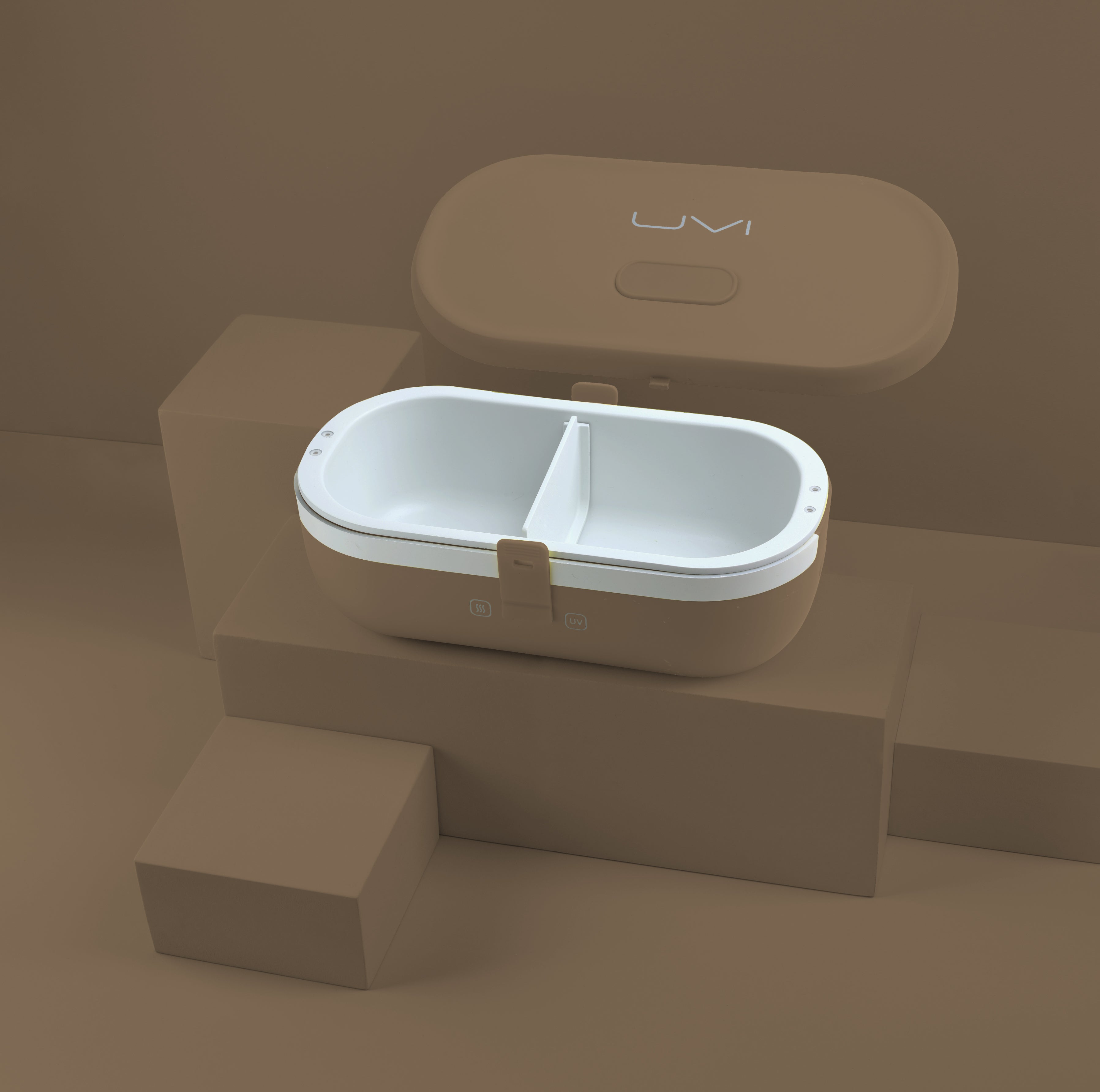 UVI Plus – SELF-HEATING LUNCH BOX WITH USB-C CORD AND UV LIGHT SANITIZER - Coffee Bean
