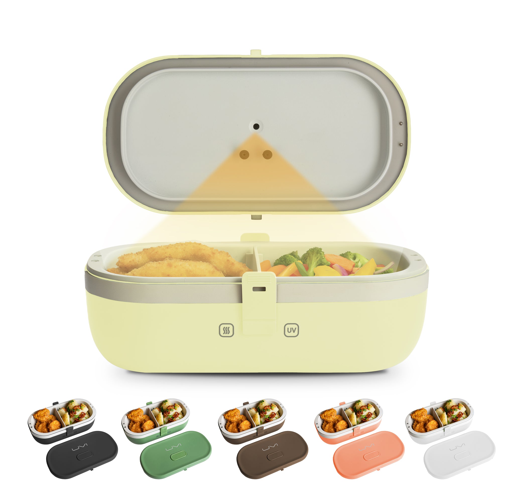 UVI Plus – SELF-HEATING LUNCH BOX WITH USB-C CORD AND UV LIGHT SANITIZER - Sunshine