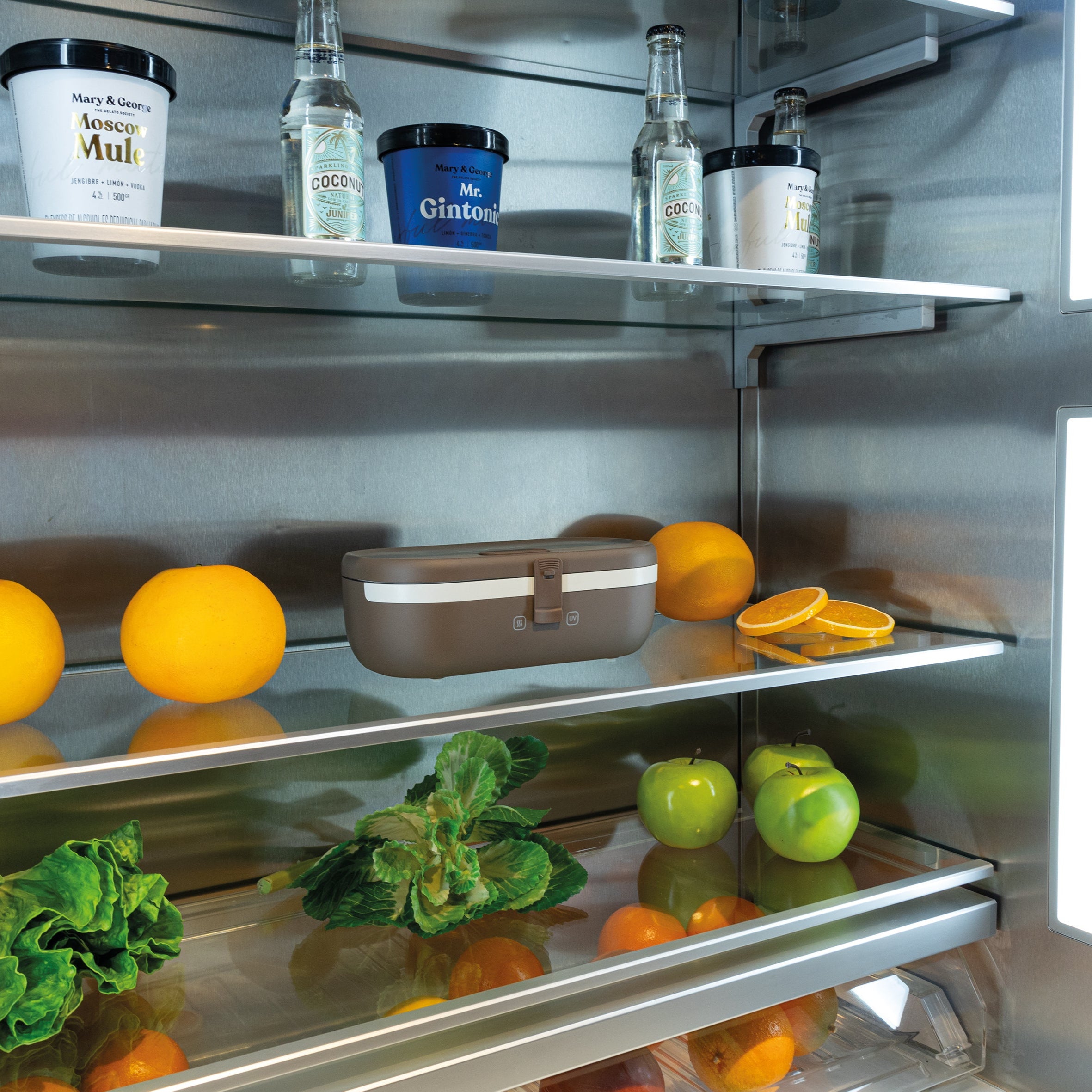 UVI Plus – SELF-HEATING LUNCH BOX WITH USB-C CORD AND UV LIGHT SANITIZER - Coffee Bean