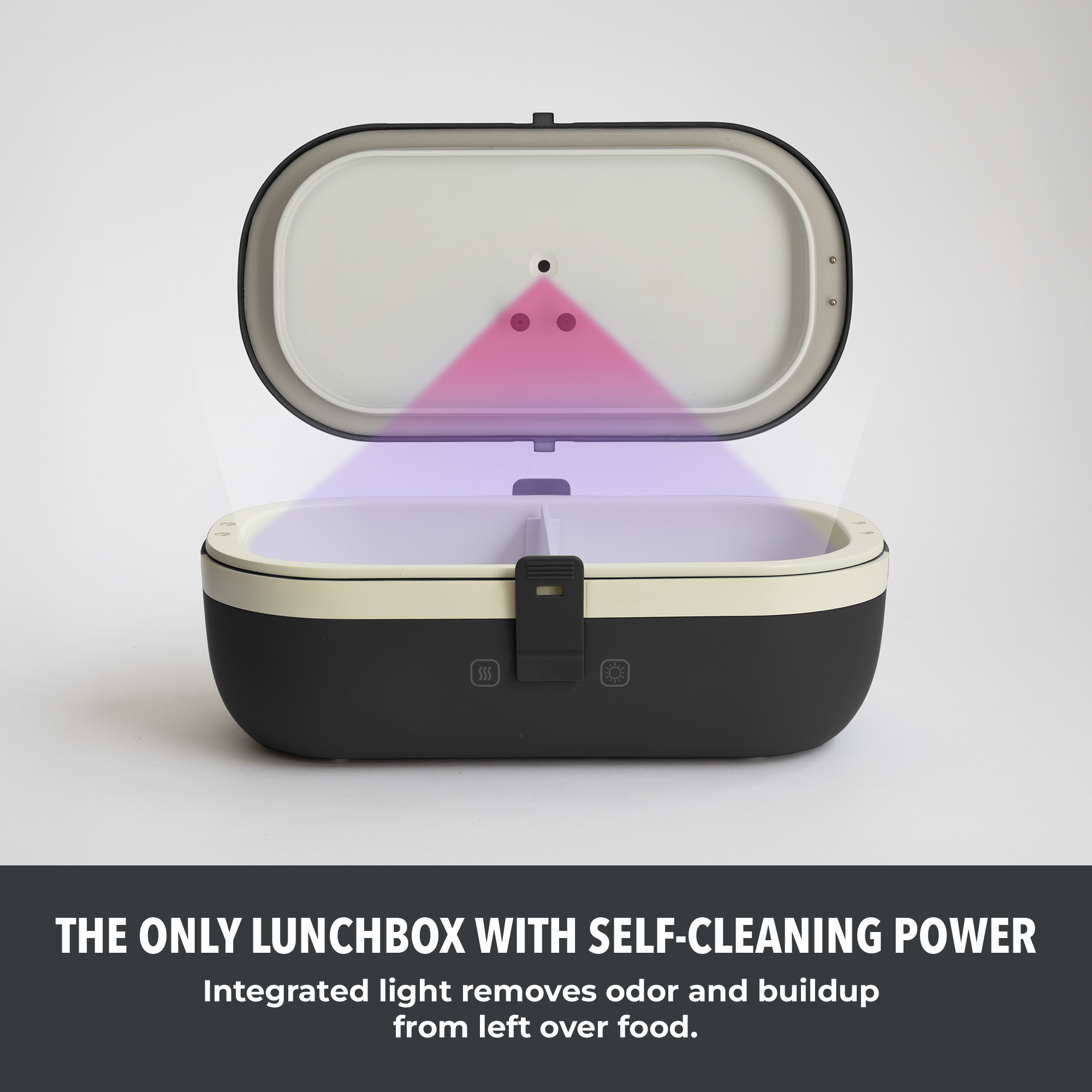 UVI Plus – SELF-HEATING LUNCH BOX WITH USB-C CORD AND UV LIGHT SANITIZER - Charcoal