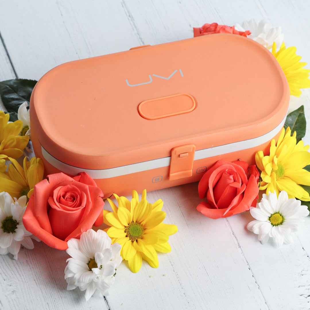 UVI Plus – SELF-HEATING LUNCH BOX WITH USB-C CORD AND UV LIGHT SANITIZER - Salmon