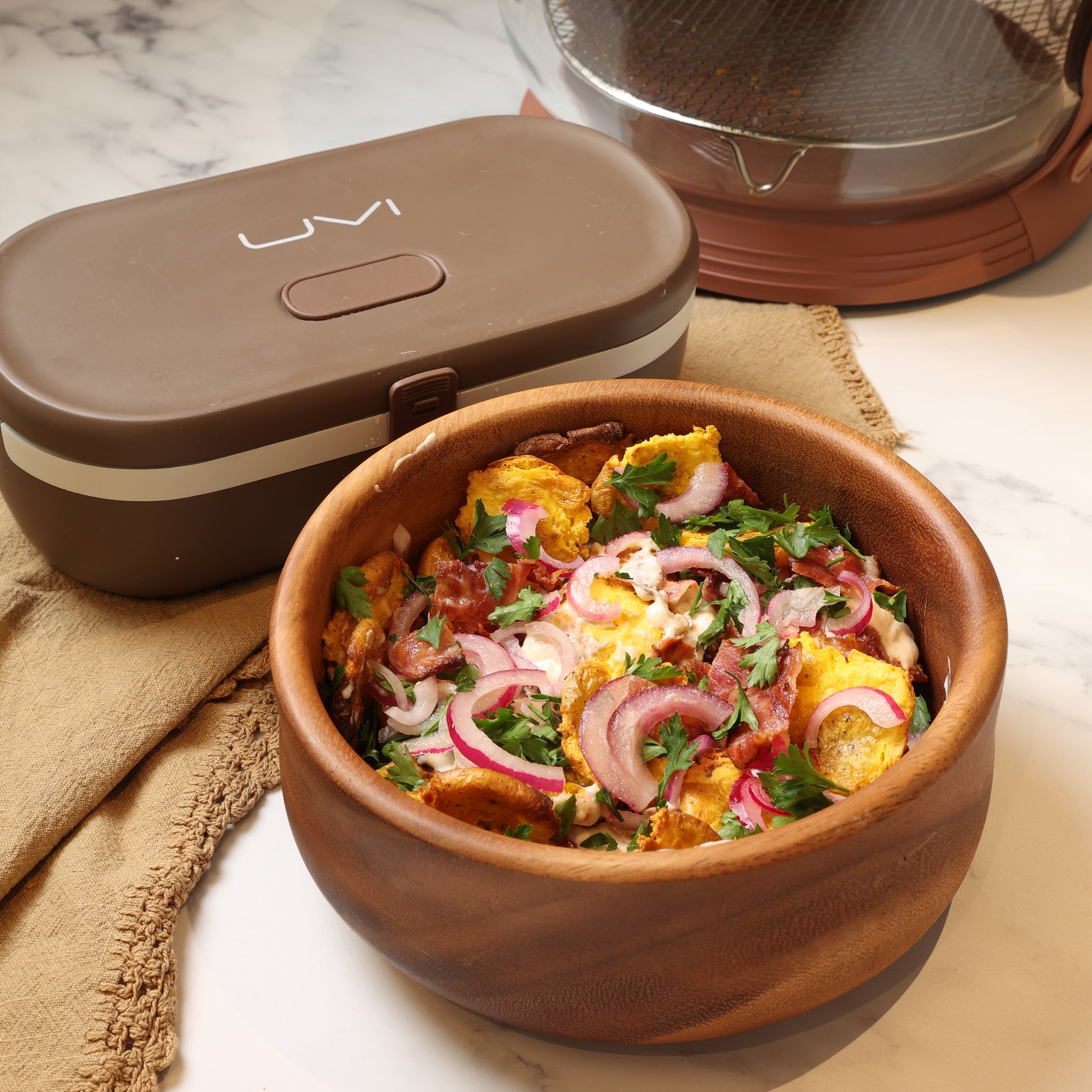 UVI Plus – SELF-HEATING LUNCH BOX WITH USB-C CORD AND UV LIGHT SANITIZER - Coffee Bean