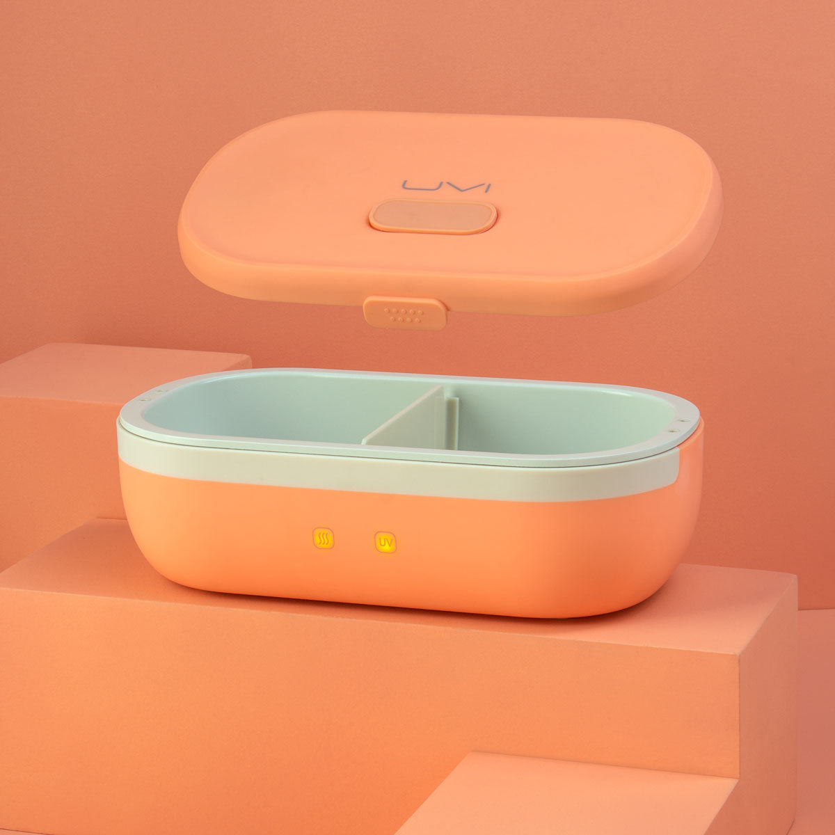 Salmon UVI Self Heating & Cleaning Lunch Box