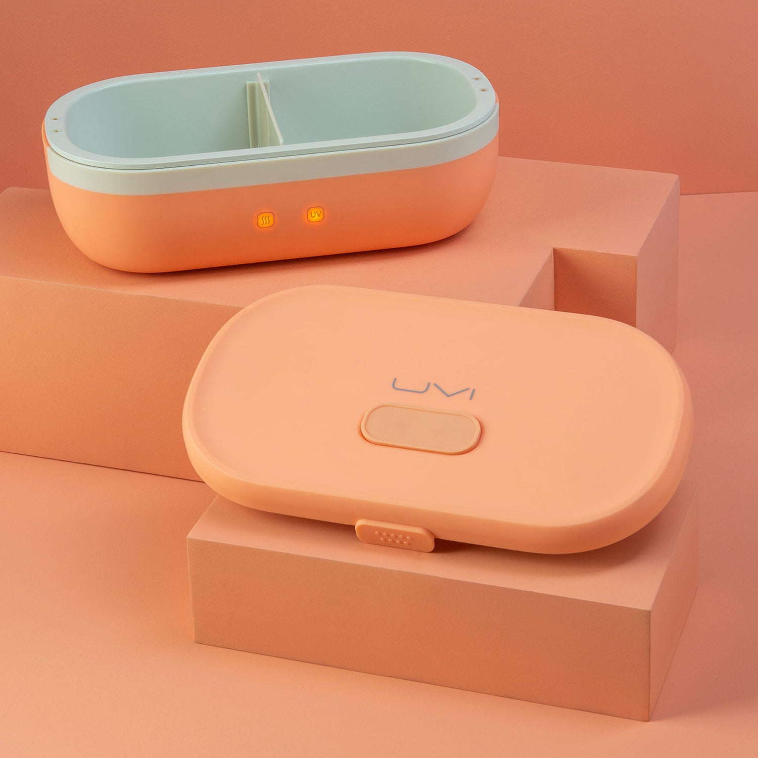 Salmon UVI Self Heating & Cleaning Lunch Box