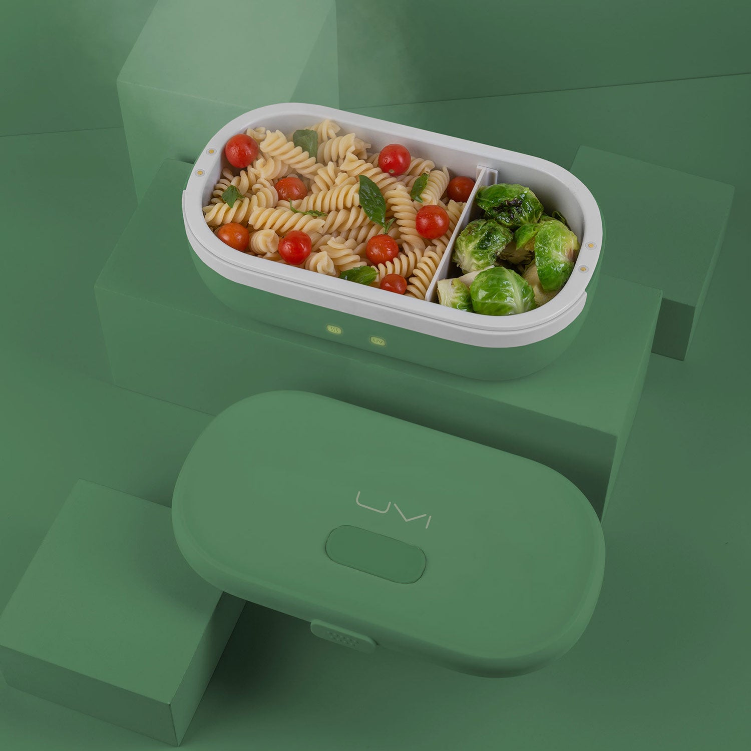 Green Pea UVI Self Heating & Cleaning Lunch Box