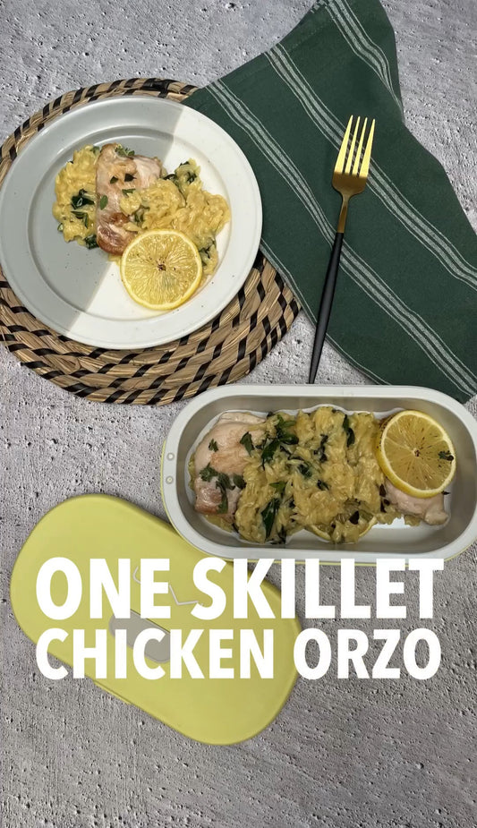 ONE SKILLET CHICKEN ORZO⁠