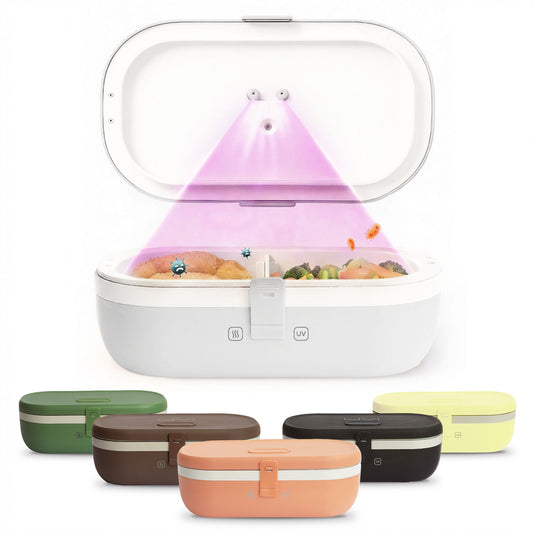 UVI Plus – SELF-HEATING LUNCH BOX WITH USB-C CORD AND UV LIGHT SANITIZER - Pearl
