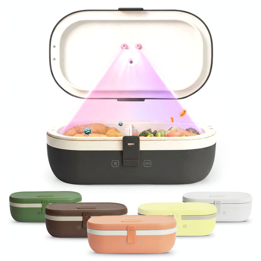 UVI Plus – SELF-HEATING LUNCH BOX WITH USB-C CORD AND UV LIGHT SANITIZER - Charcoal