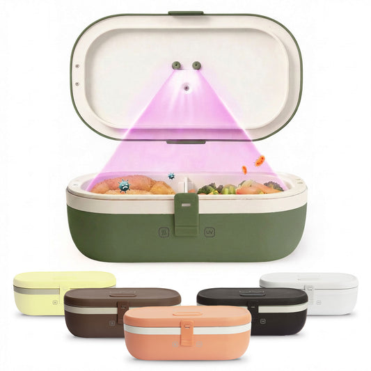 UVI Plus – SELF-HEATING LUNCH BOX WITH USB-C CORD AND UV LIGHT SANITIZER - Green Pea