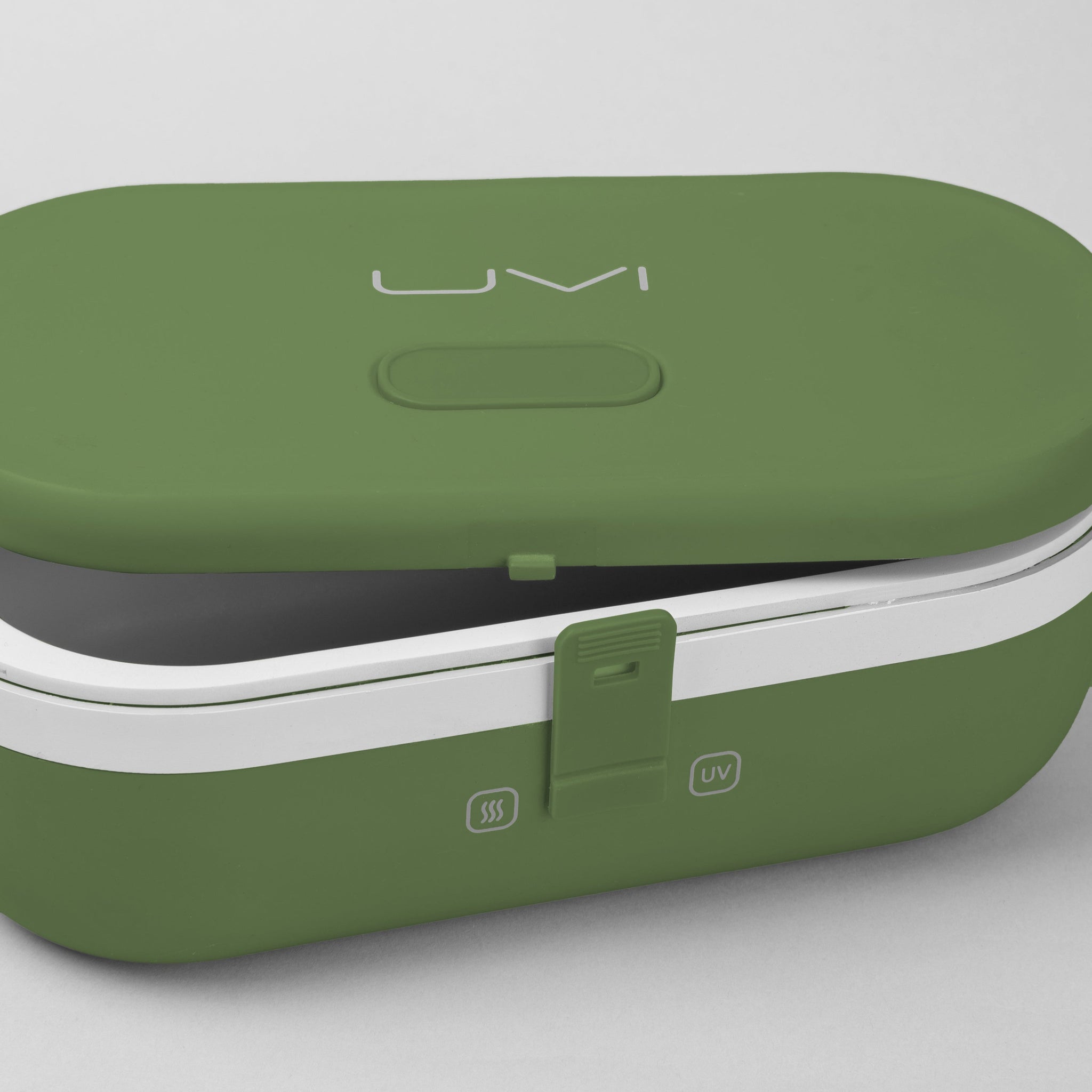 UVI Plus – SELF-HEATING LUNCH BOX WITH USB-C CORD AND UV LIGHT SANITIZER - Green Pea