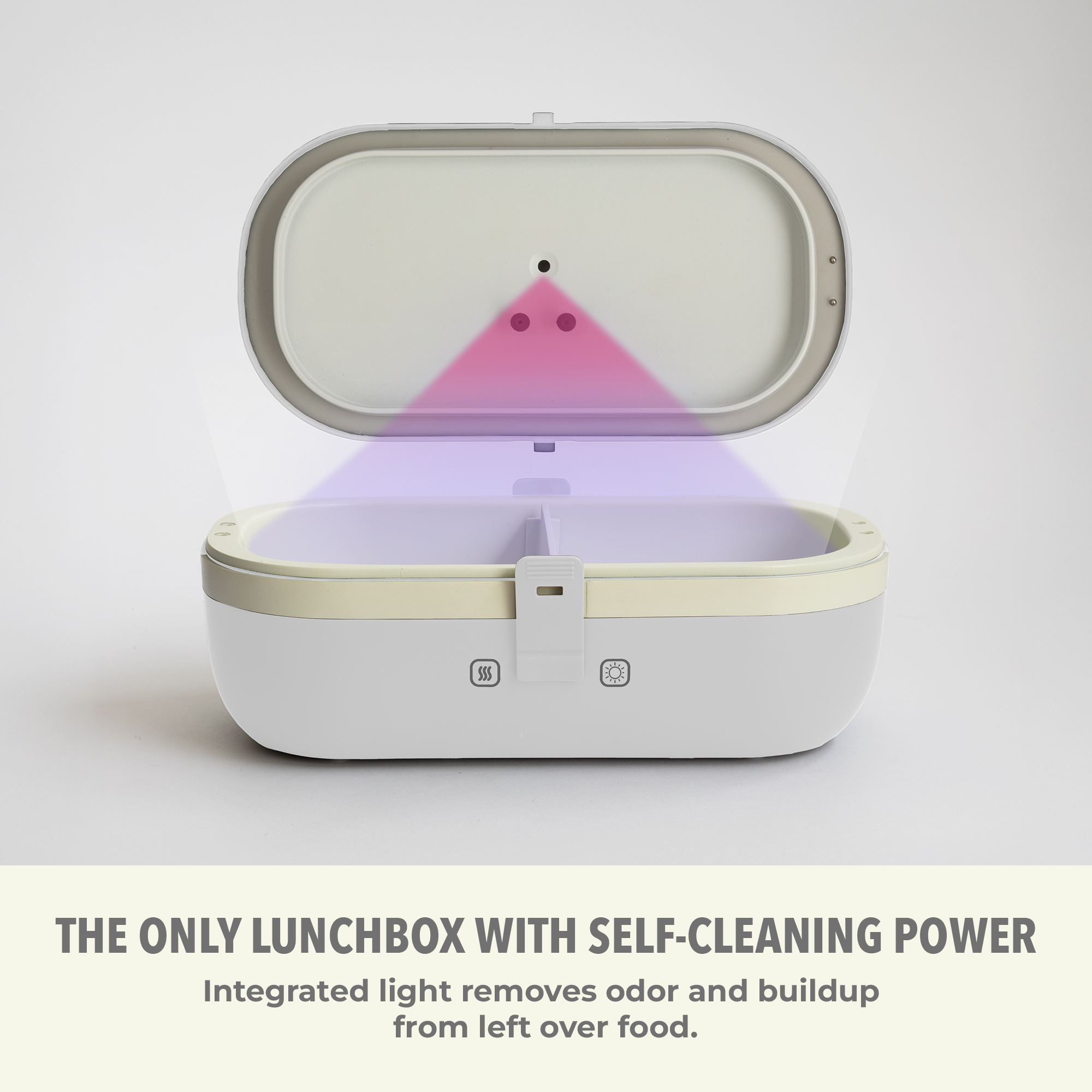 UVI Plus – SELF-HEATING LUNCH BOX WITH USB-C CORD AND UV LIGHT SANITIZER - Pearl