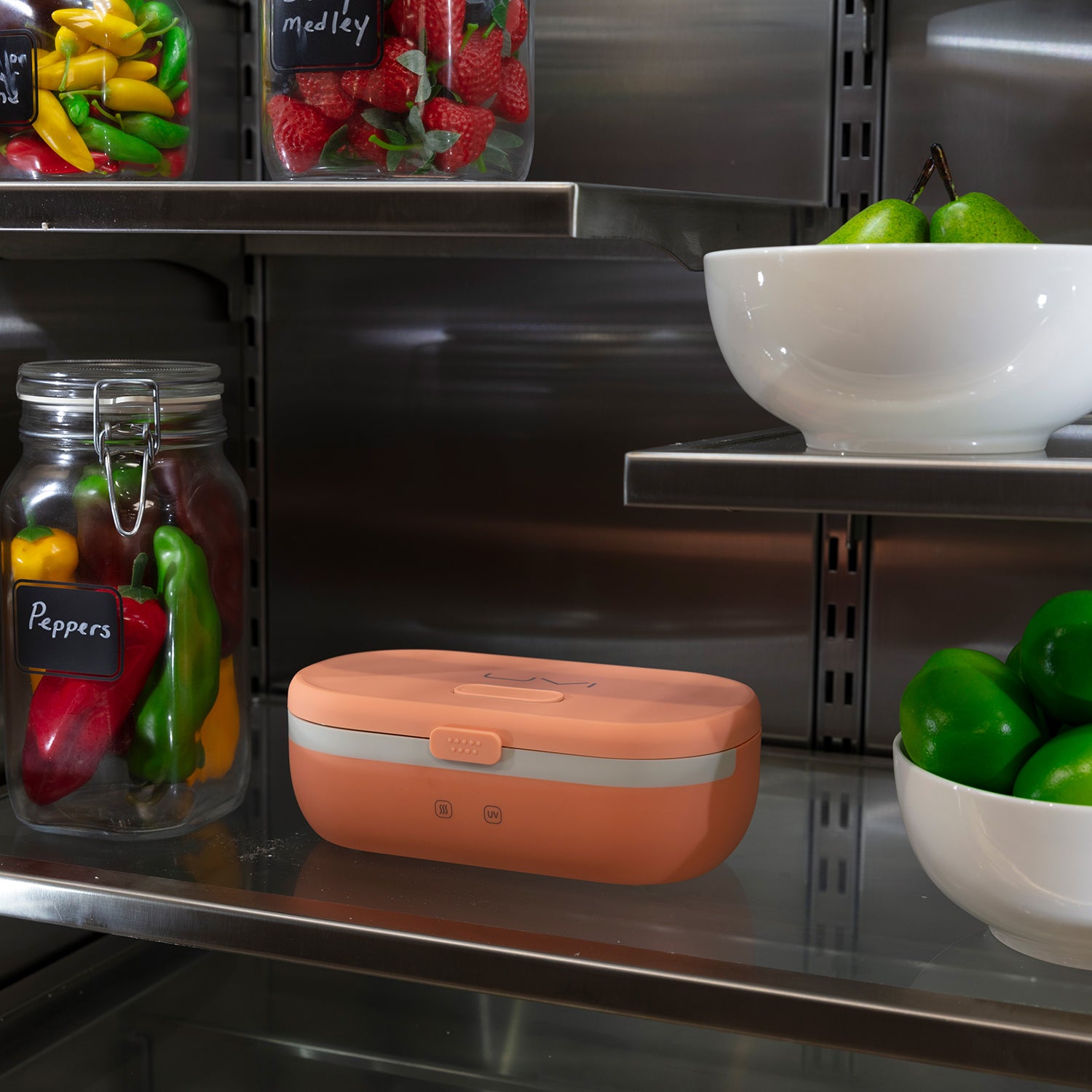 SELF HEATING LUNCH BOX WITH UV LIGHT SANITIZER - SALMON UVI