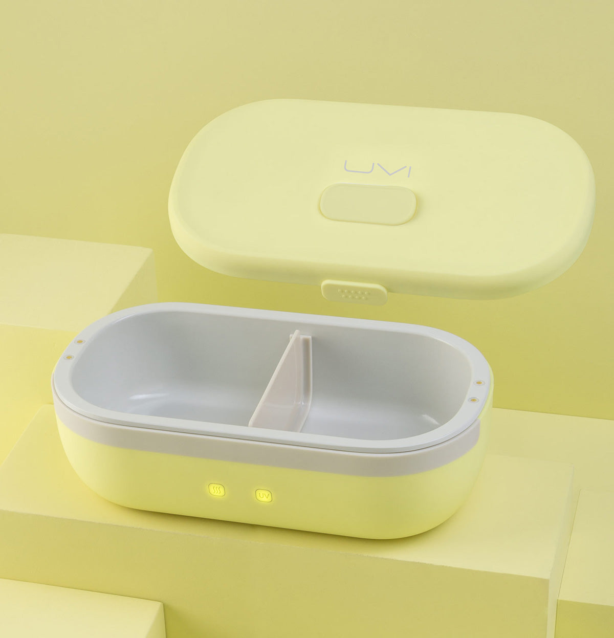 Yellow UVI Self Heating & Cleaning Lunch Box